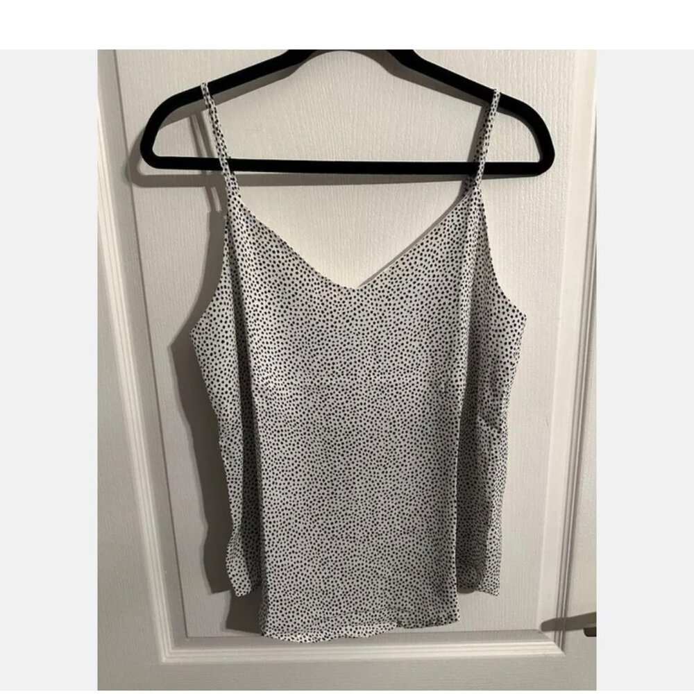 NWT Mine Sz S Fabulous Polka Dot Tank Top Camisole White w Black Spots